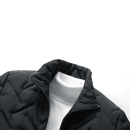 Chaqueta acolchada con cuello alto para hombre, cálida y moderna