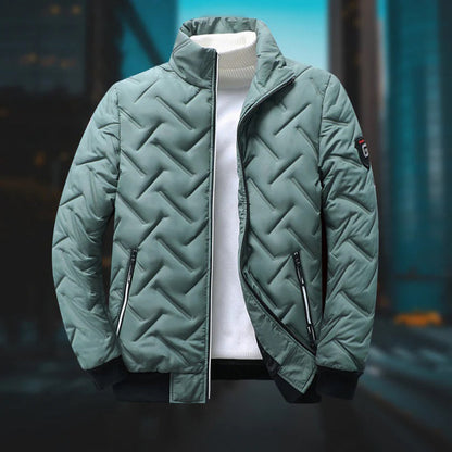Chaqueta acolchada con cuello alto para hombre, cálida y moderna