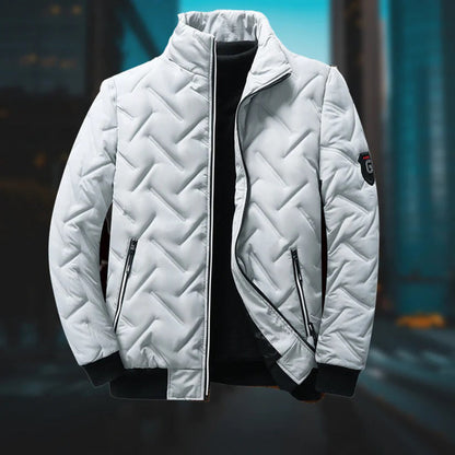 Chaqueta acolchada con cuello alto para hombre, cálida y moderna
