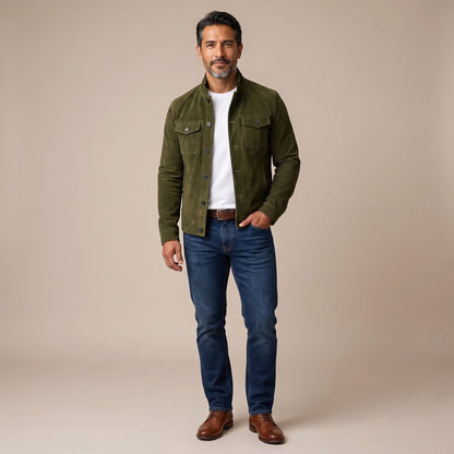 Tommaso | Chamarra de Gamuza Premium