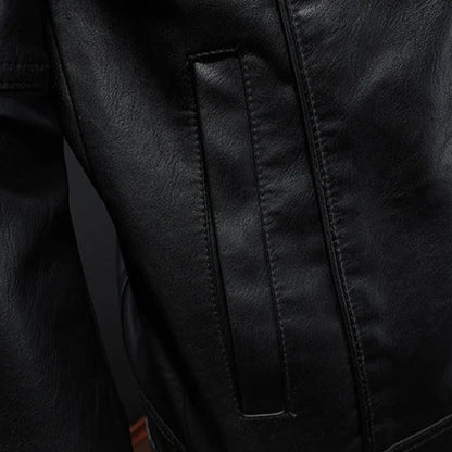 Chamarra hombre cuero estilo motero moderna y resistente