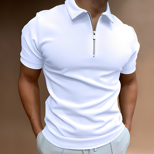 Bronny - Camiseta clásica para hombre con media cremallera