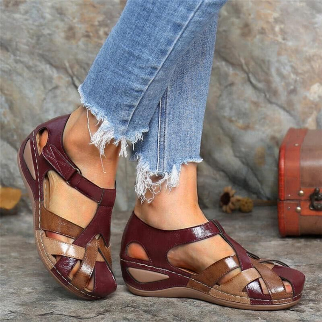 Bianca | Sandalias de cuña de primavera para mujer con tiras cruzadas