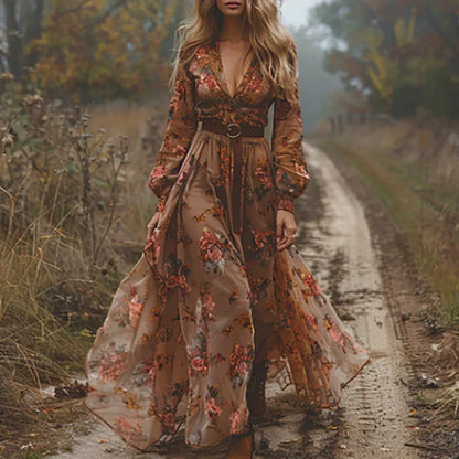 Sohee | Vestido Largo Boho con Bordado Floral