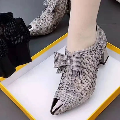 Luna - Zapatos con Cremallera Lateral y Tacón Cuadrado