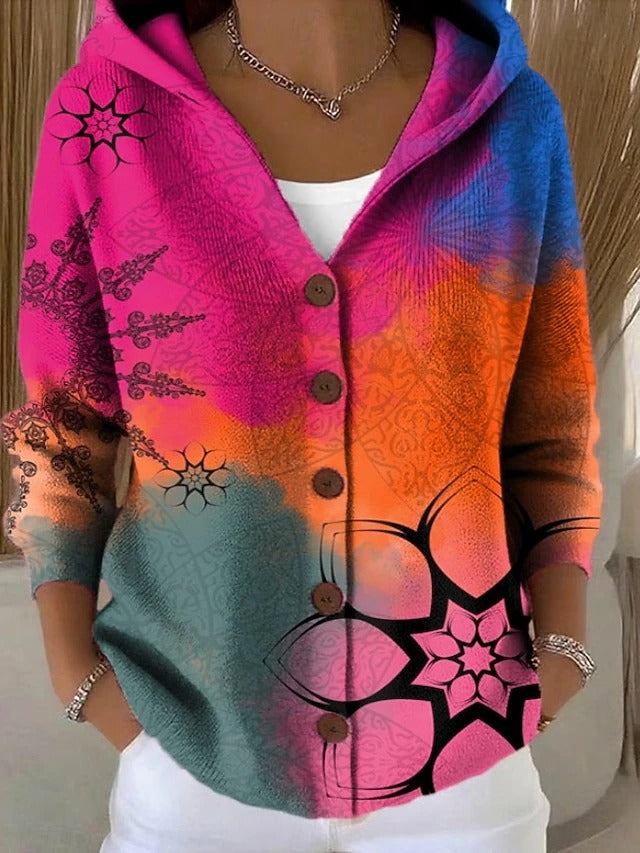 Paloma | Hooded Printed Knit Jacket