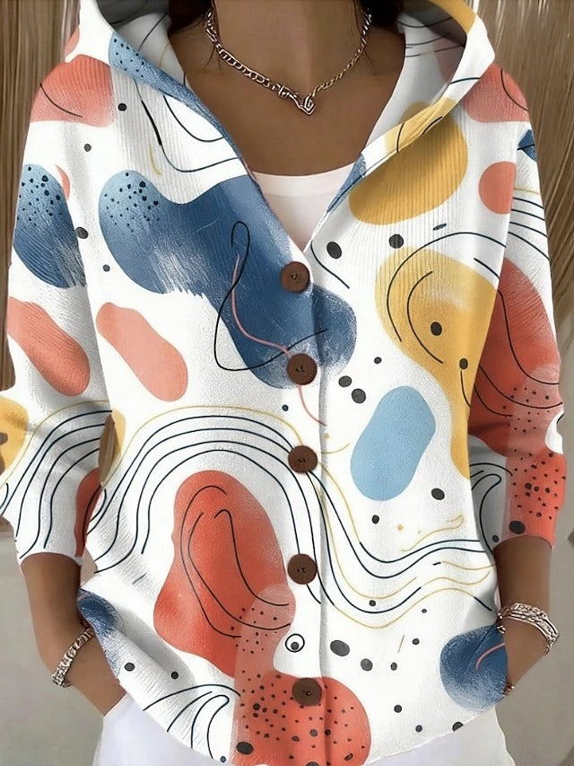 Paloma | Hooded Printed Knit Jacket