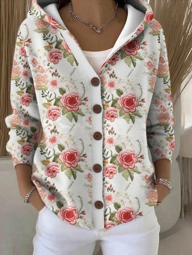 Paloma | Hooded Printed Knit Jacket