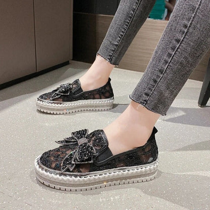 Mocasines brillantes con plataforma y lazo | Insa™