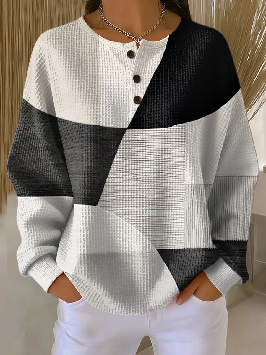 Consuelo | Double-Layer Waffle Sweater