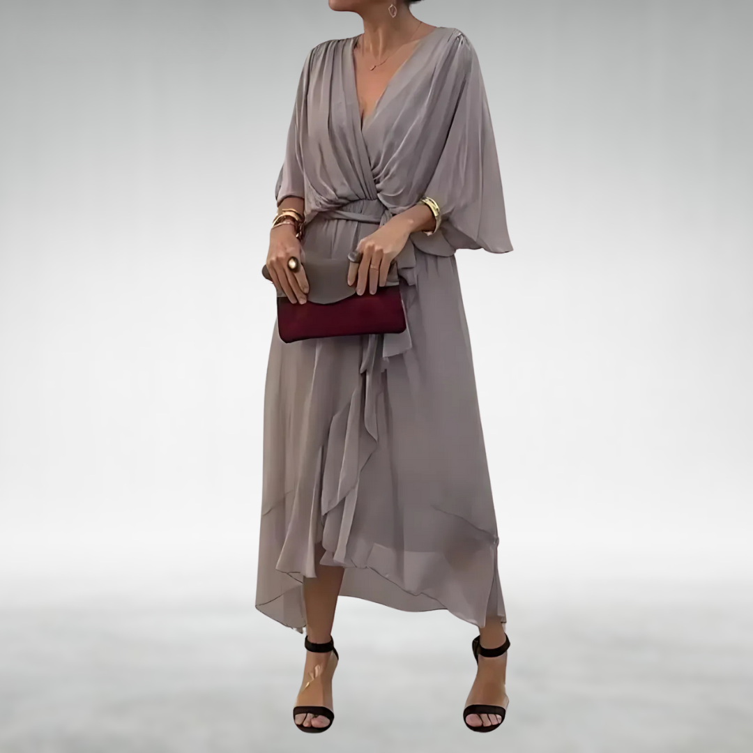Izel | Vestido largo elegante con escote en V