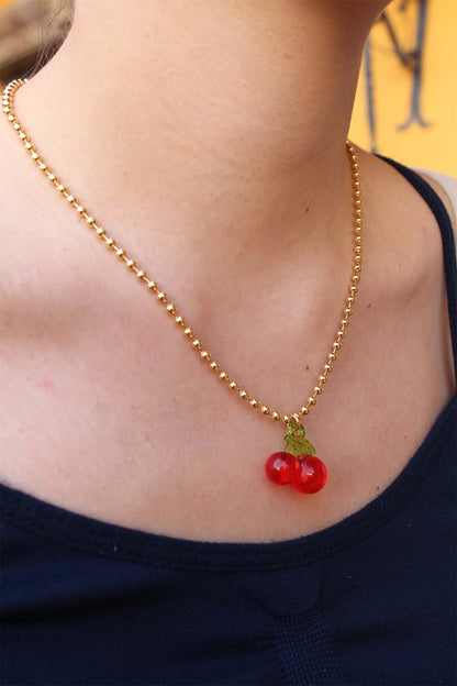 Collar Cereza Dorado