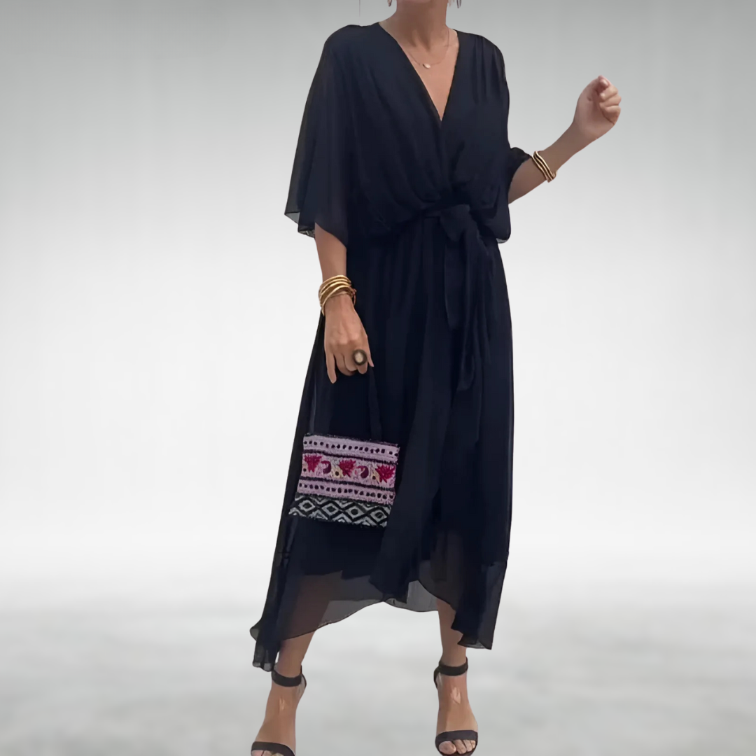 Izel | Vestido largo elegante con escote en V