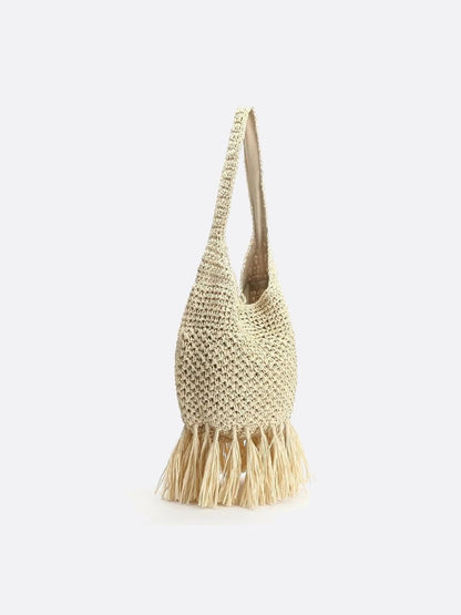 Bolso Hobo de Paja con Flecos – Estilo Boho Ligero para Verano