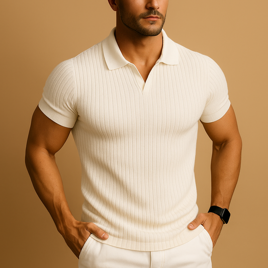 Adrien – Polo Hombre Chic Casual Tejido Acanalado
