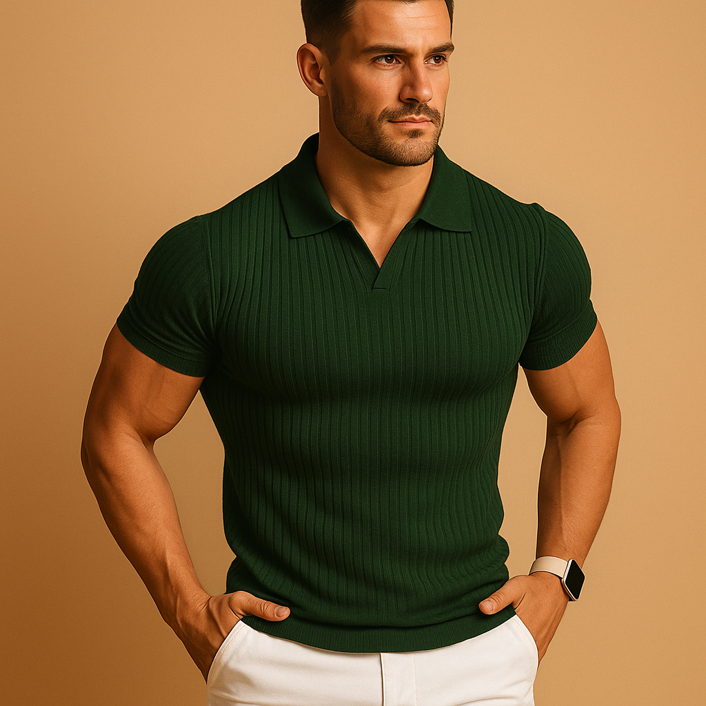 Adrien – Polo Hombre Chic Casual Tejido Acanalado