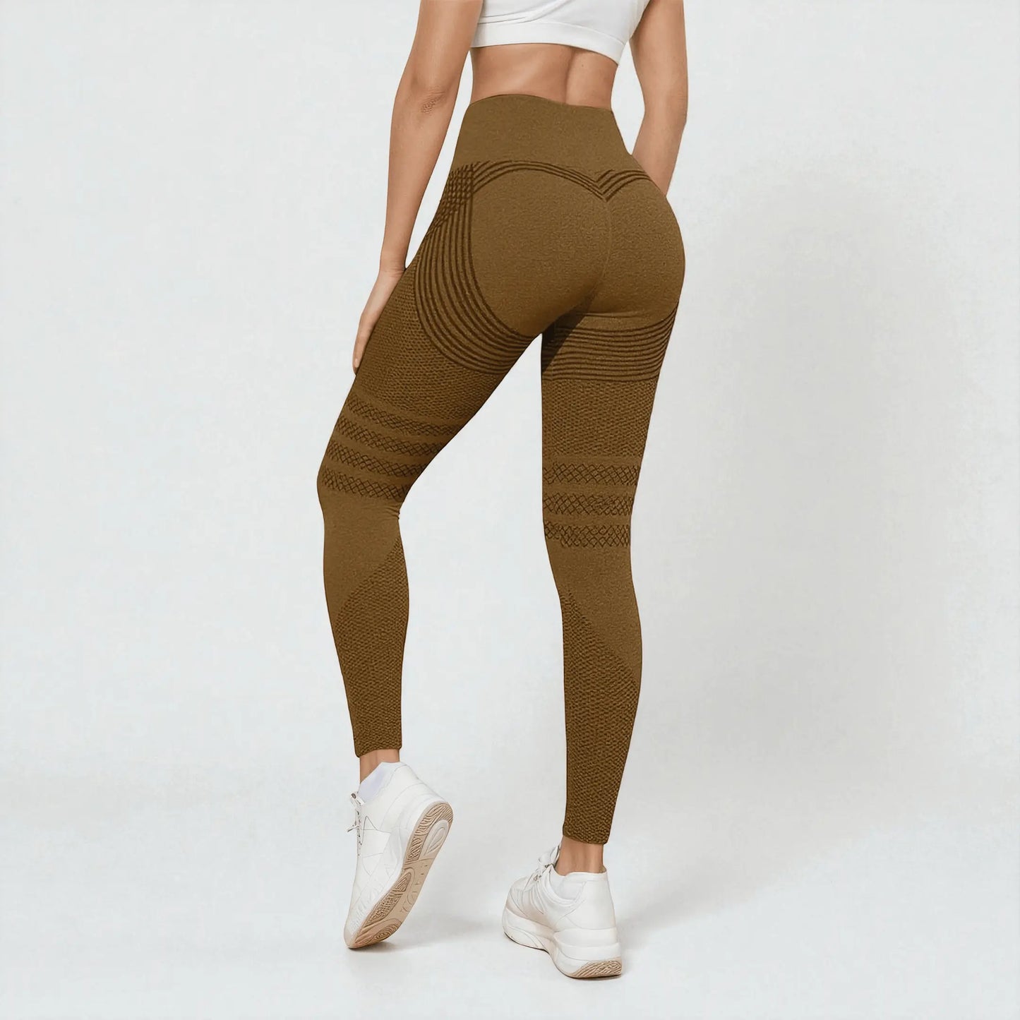 Leggings press 3D - Café