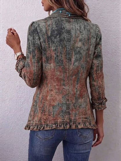 Benita | Chaqueta Degradado Texturizado con Volantes