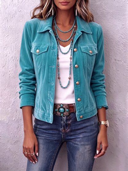 Chaqueta de terciopelo de inspiración boho vintage