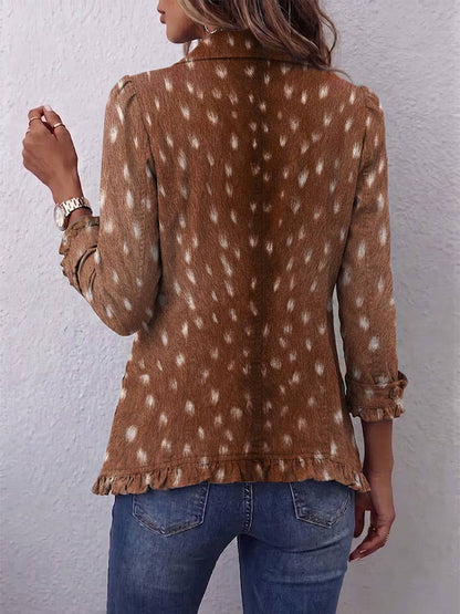 Nicolasa | Chaqueta Estampado Animal con Volantes