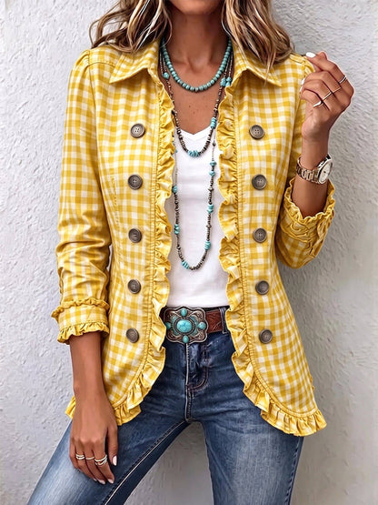 Purificación | Chaqueta de Cuadros Vichy con Volantes