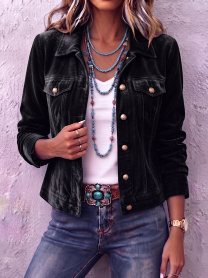 Chaqueta de terciopelo de inspiración boho vintage