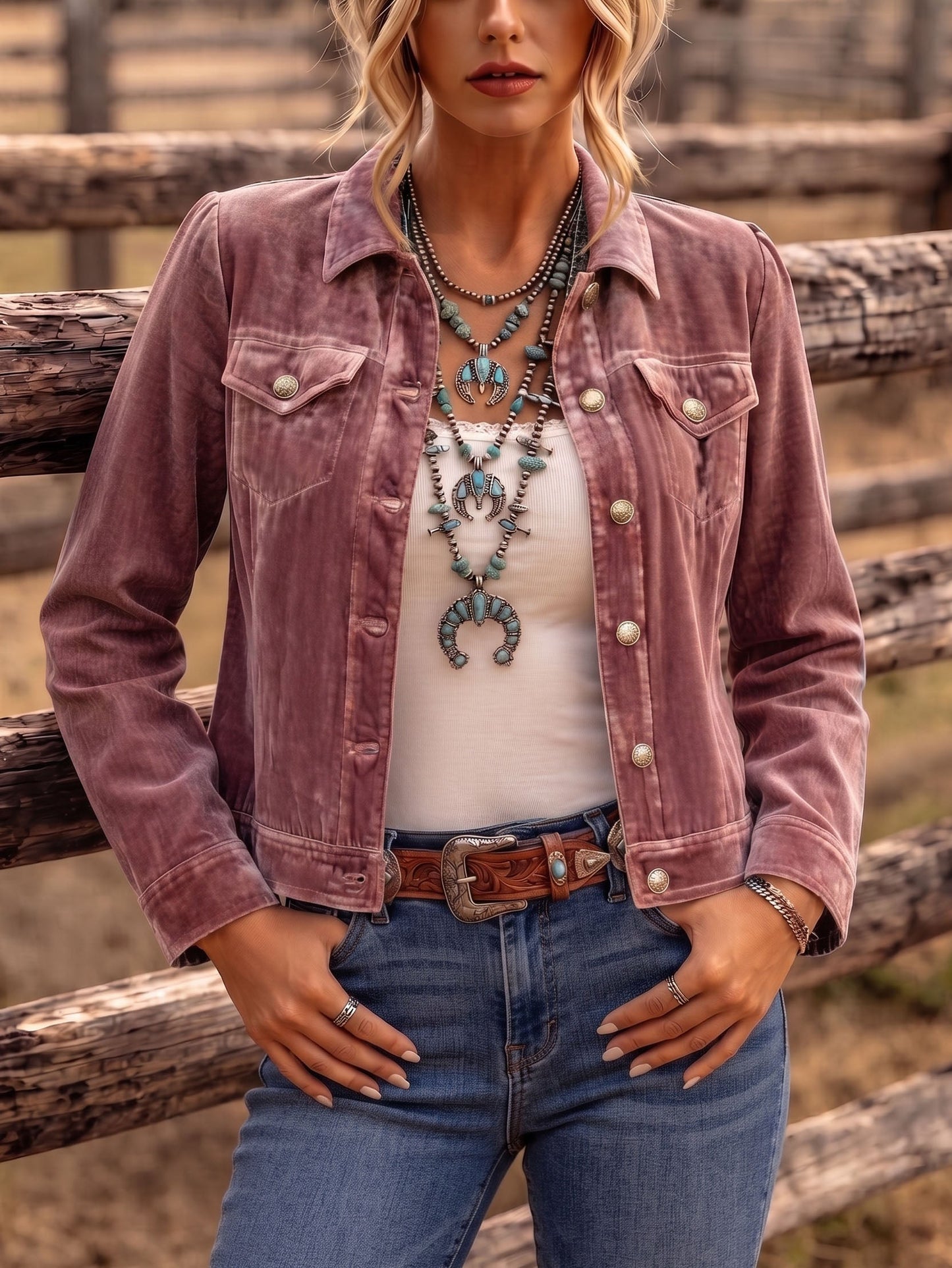 Chaqueta de terciopelo de inspiración boho vintage