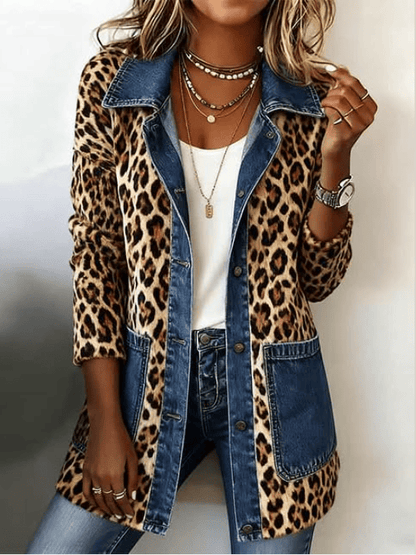 Lorena | Chaqueta Larga de Leopardo con Vaquero