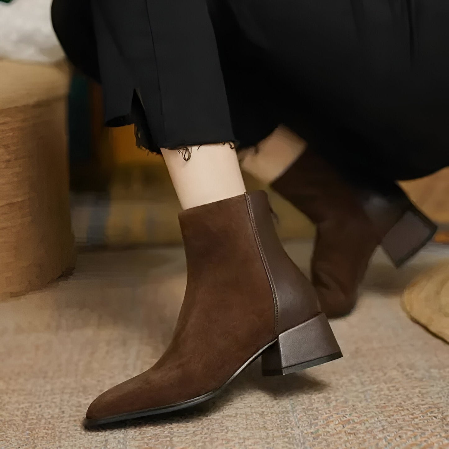 Botas de cuero y ante con tacón | VANCO™