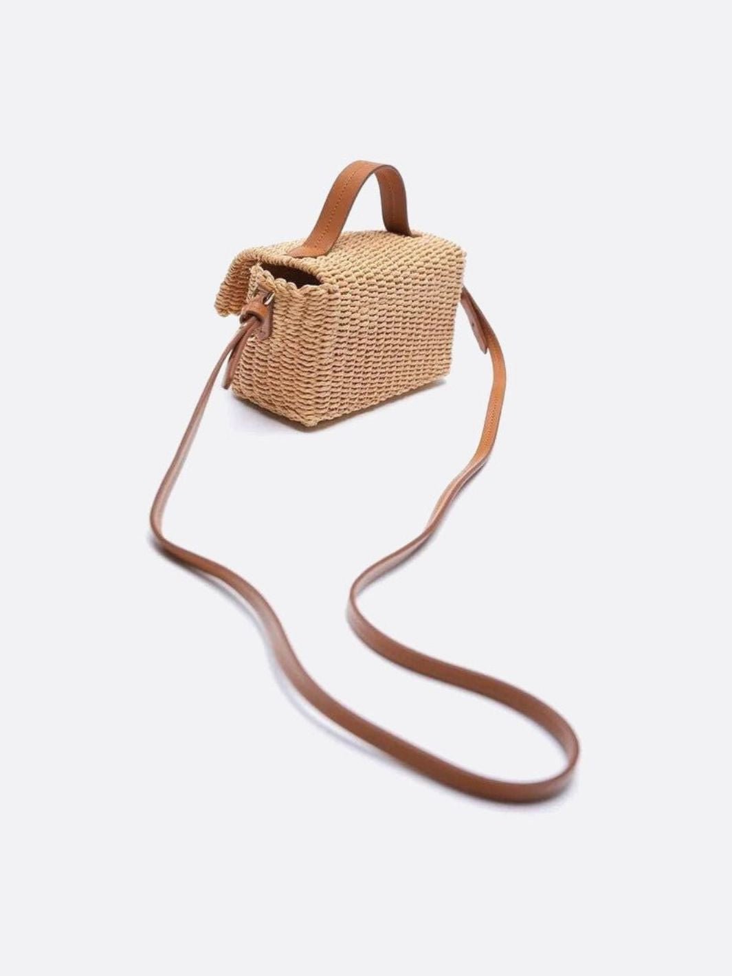 Bolso de Mano de Cuerda Tejida con Cierre Giratorio – Estilo Natural Chic