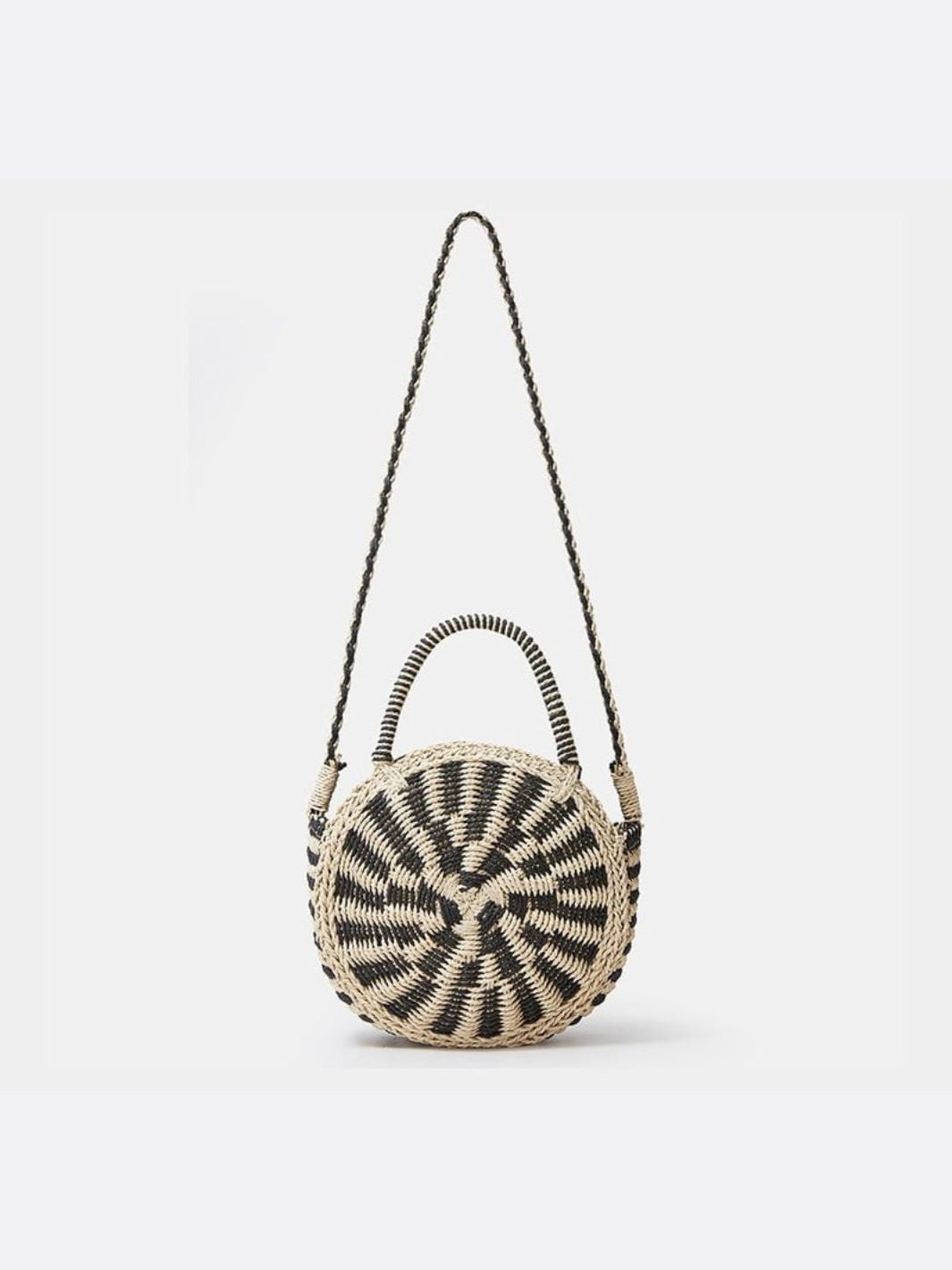 Bolso Redondo de Paja con Correa – Diseño Artesanal con Estilo Boho
