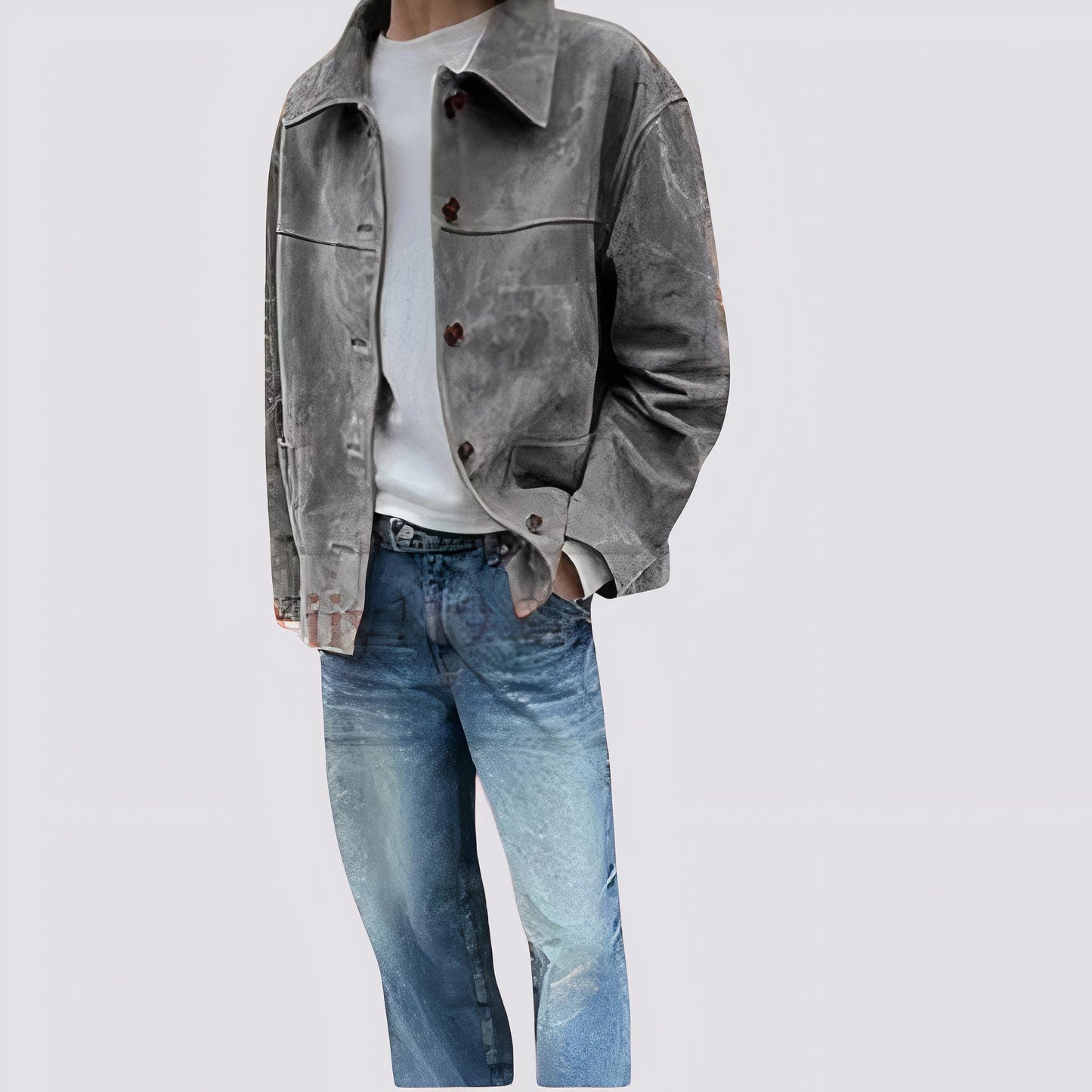 Chamarra ante vintage ligera y chic i