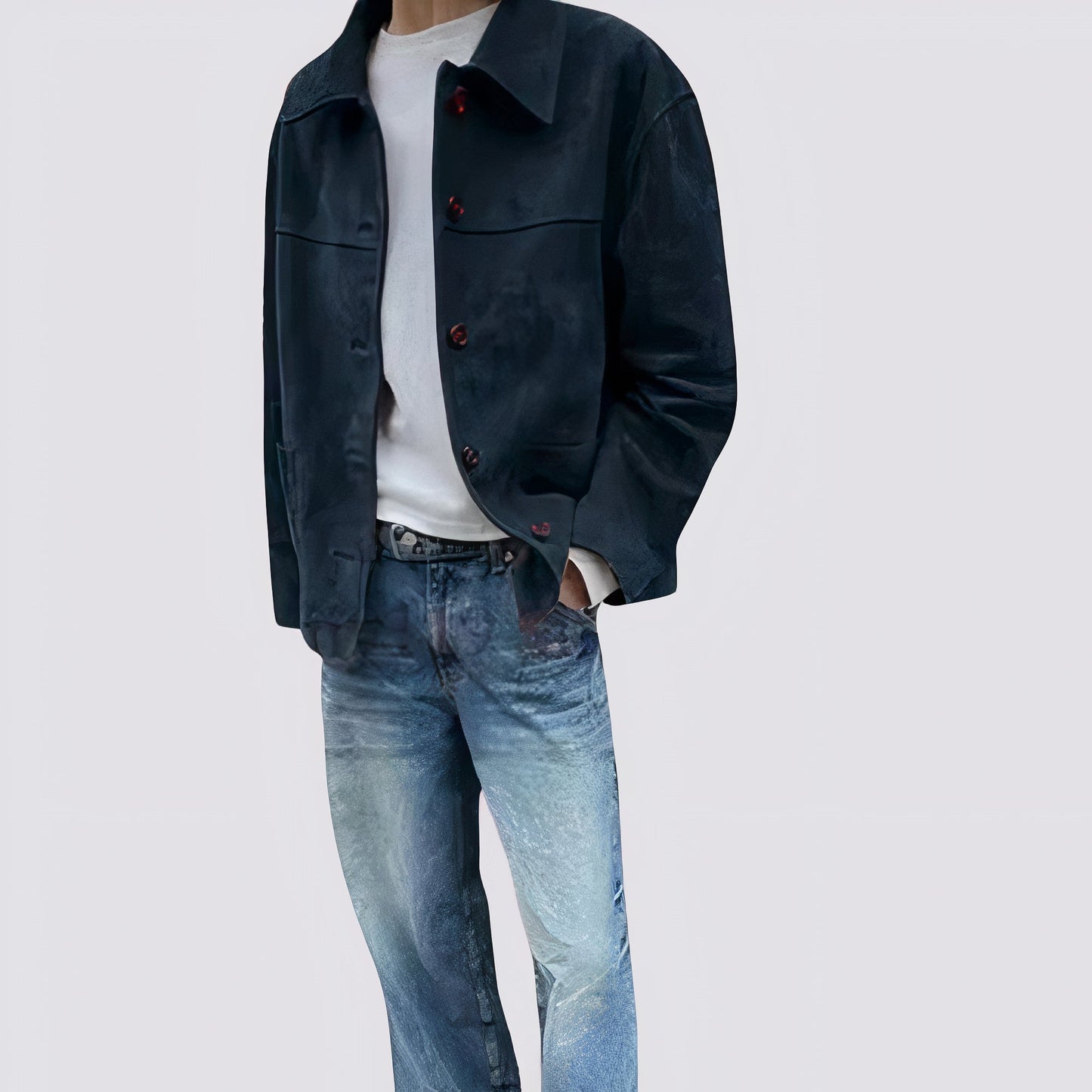 Chamarra ante vintage ligera y chic i