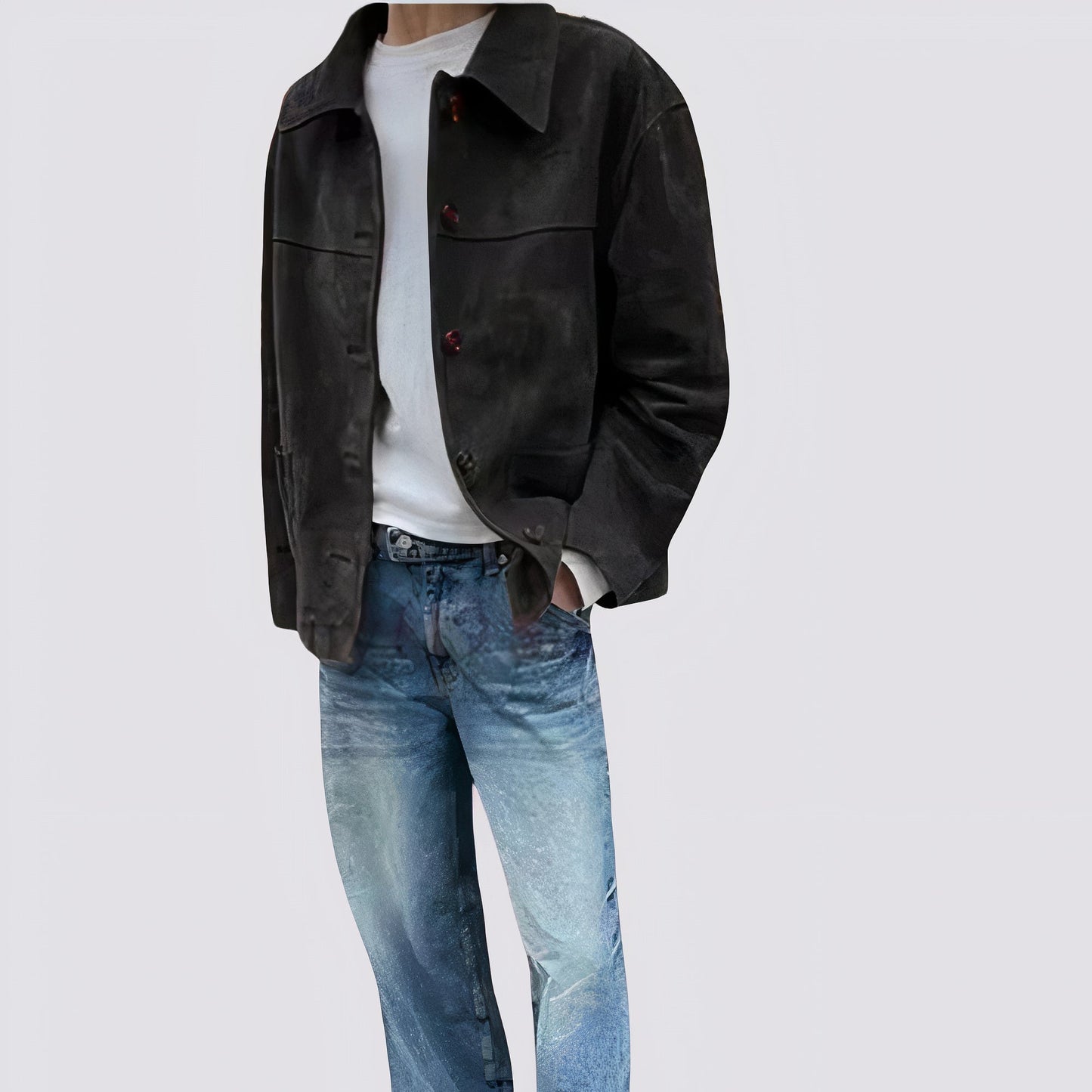 Chamarra ante vintage ligera y chic i